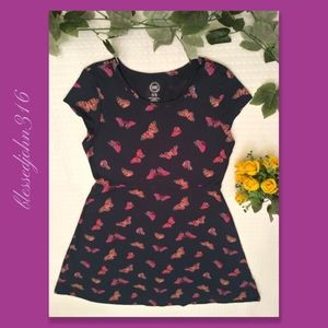 Wonder Nation Navy Blue Butterfly Dress